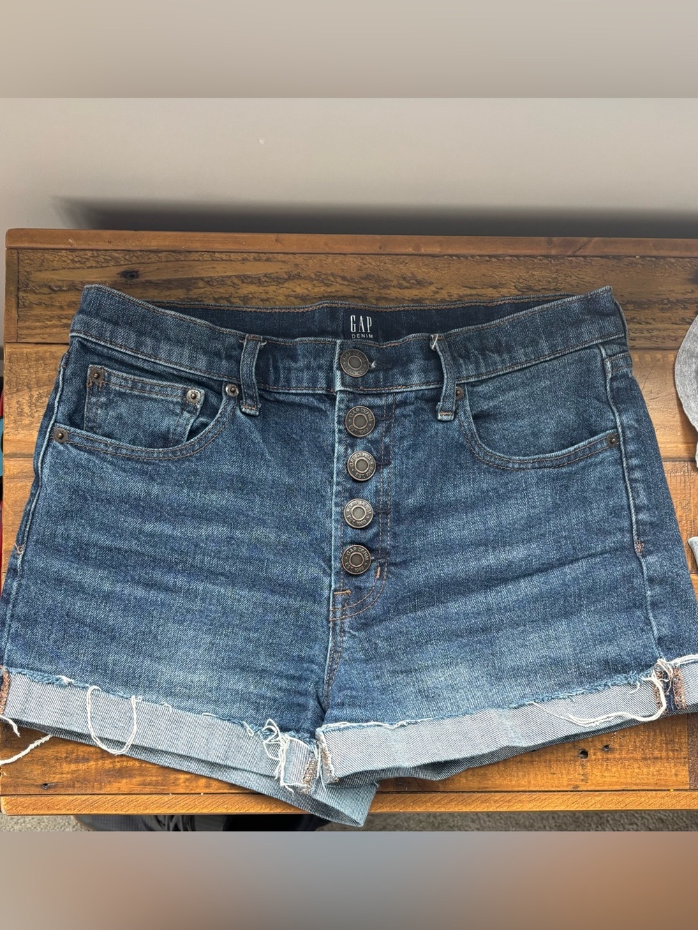 GAP Women's High-Rise Button-Front Denim Shorts